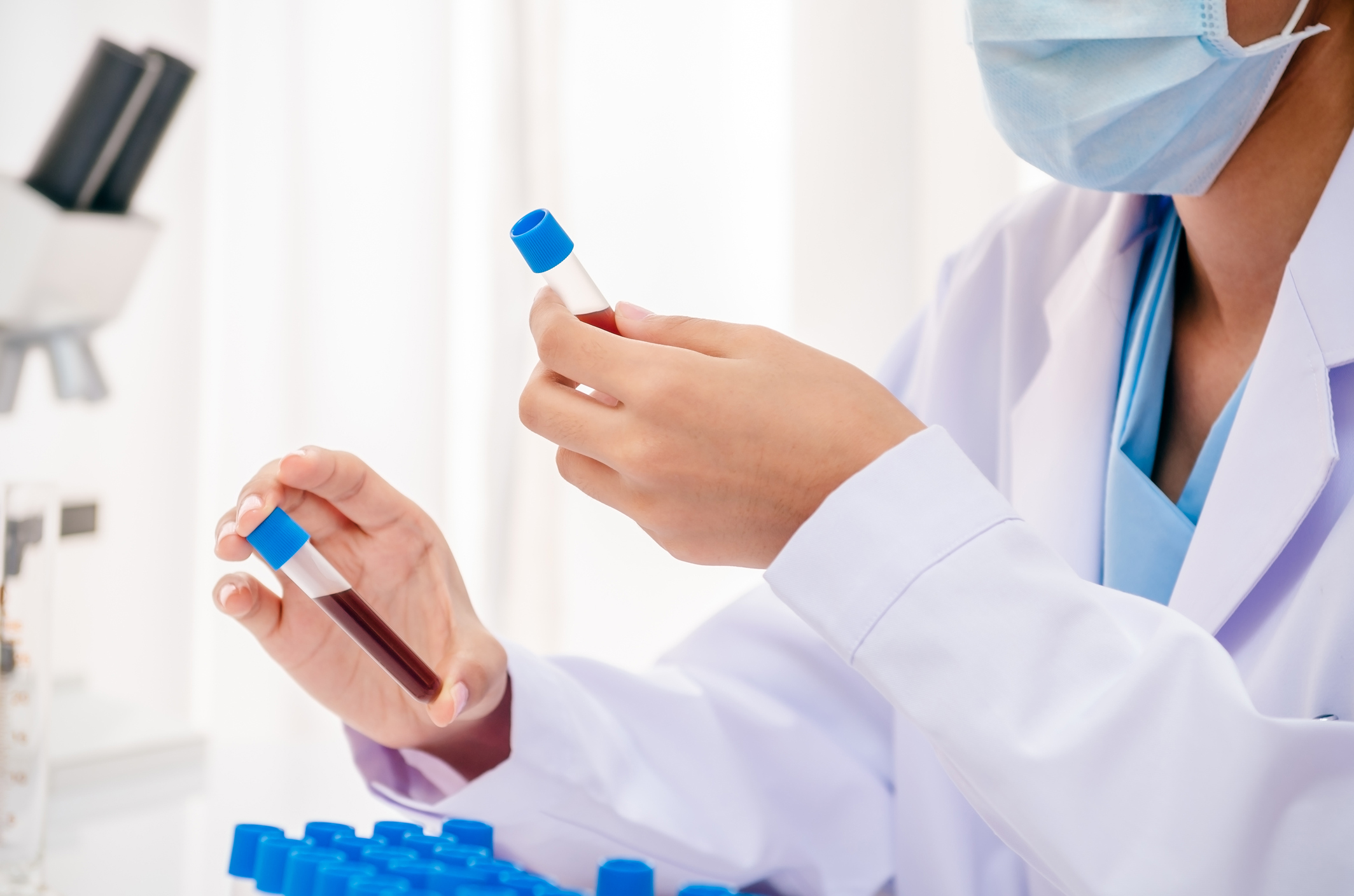 Scientist working with blood samples