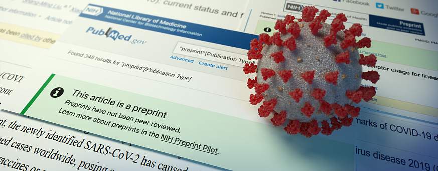 NIH preprint pilot Coronvirus on screenshot of NIH preprint pilot