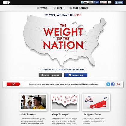 Screenshot of HBO's "The Weight of the Nation" website Screenshot of HBO's "The Weight of the Nation" website.