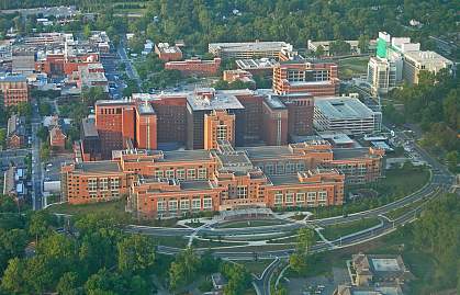 Aerial image of the NIH Clinical Center Aerial image of the NIH Clinical Center