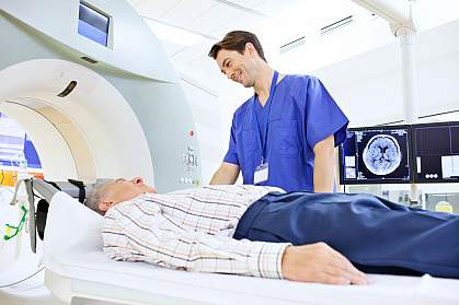 Person getting a brain scan Person getting a brain scan