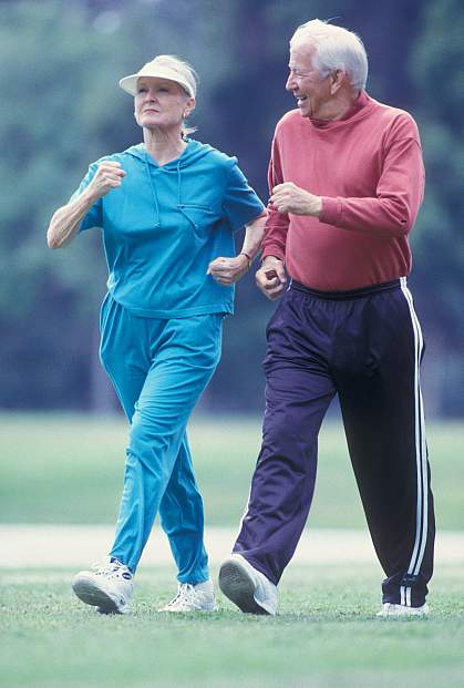 Older couple exercising Older couple exercising