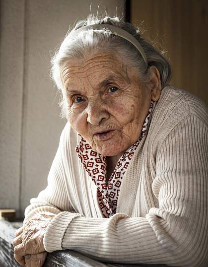 A photo of an elderly woman A photo of an elderly woman