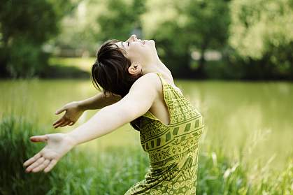 Photo of joyful young woman in meadow Photo of joyful young woman in meadow