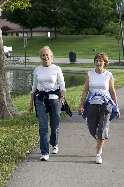 Photo of two women walking