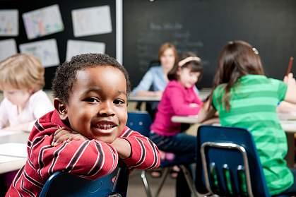 Photo of a young boy at school Photo of a young boy at school