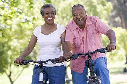 Photo of senior couple bike riding Photo of senior couple bike riding