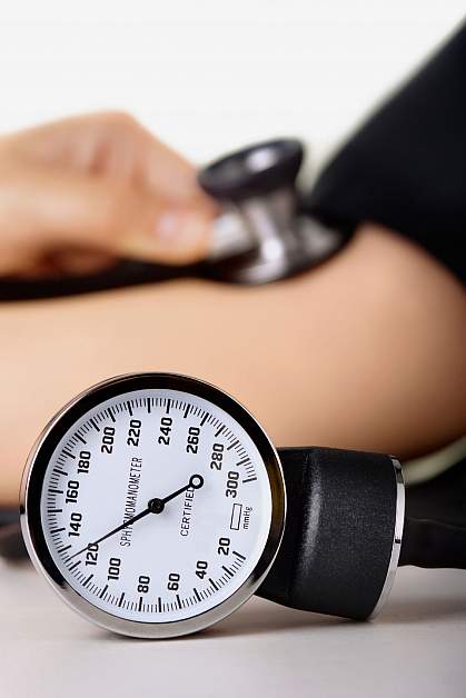 Photo of a blood pressure gauge Photo of a blood pressure gauge