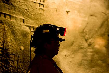Woman in a mine Woman in a mine.