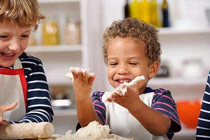 Toddlers baking Toddlers baking.