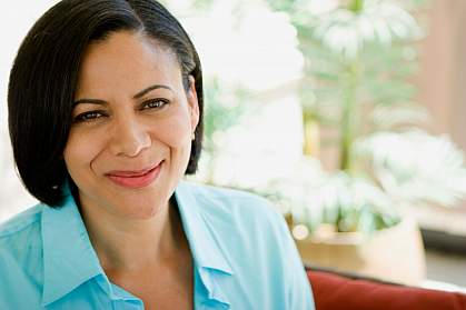 Photo of a happy African American Woman.