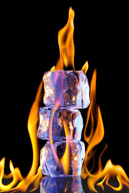 Photo of fire engulfing a stack of marshmallows. Photo of fire engulfing a stack of marshmallows.