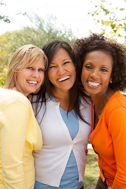Diverse group of happy women friends. Diverse group of happy women friends.
