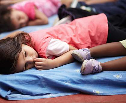 Children napping in preschool.