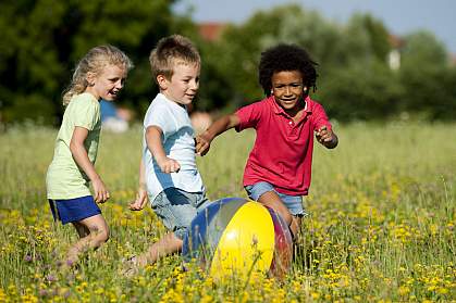 Children playing ball.