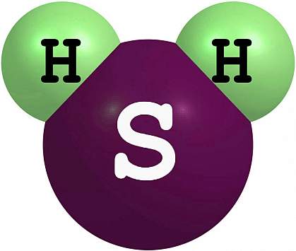 Hydrogen sulfide molecules Hydrogen sulfide molecules.