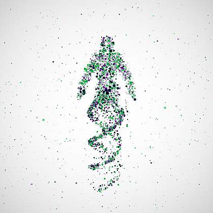 Illustration of person made of DNA Illustration of person made of DNA.