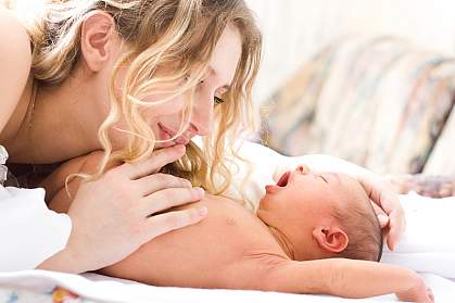 Woman with newborn. Woman with newborn.