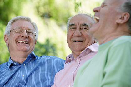 Three senior men laughing Three senior men laughing