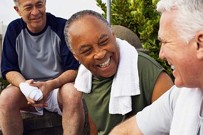 Older men socializing Older men socializing