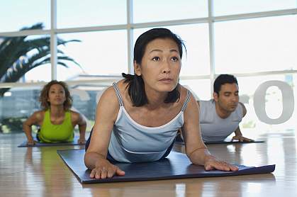 Yoga class at health club