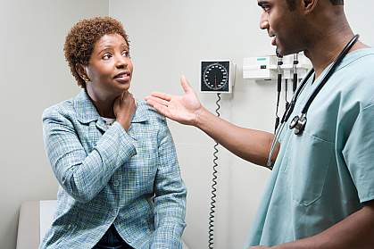 Woman talking to doctor Woman talking to doctor