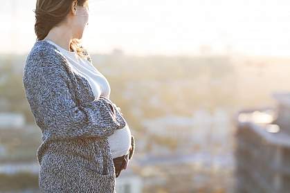 Happy pregnant woman outdoors Happy pregnant woman outdoors