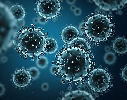 Illustration of influenza viruses. Illustration of influenza viruses.
