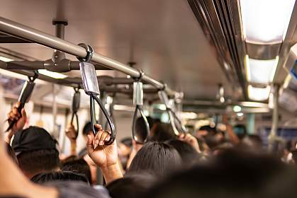 Crowded subway train Crowded subway train