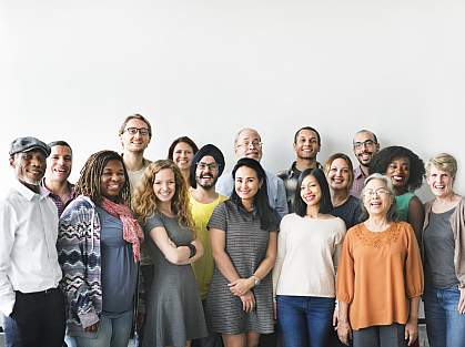 Diverse people of different heights and other traits Diverse people of different heights and other traits