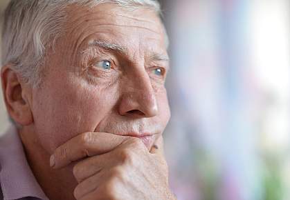 Portrait of an older man deep in thought Portrait of an older man deep in thought