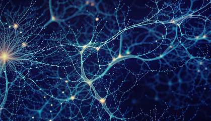 Illustration of abstract neuron on a blue background. Illustration of abstract neuron on a blue background.