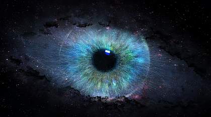 Open eye in space. Open eye in space.