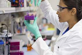 Female researcher in the laboratory Female researcher in the laboratory.