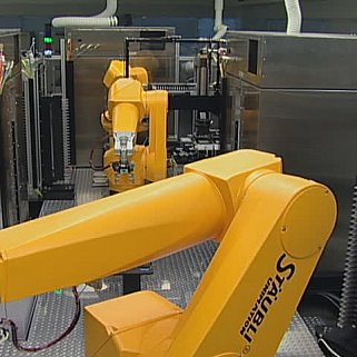 Three Tox21 robots File footage of Three Tox21 robots